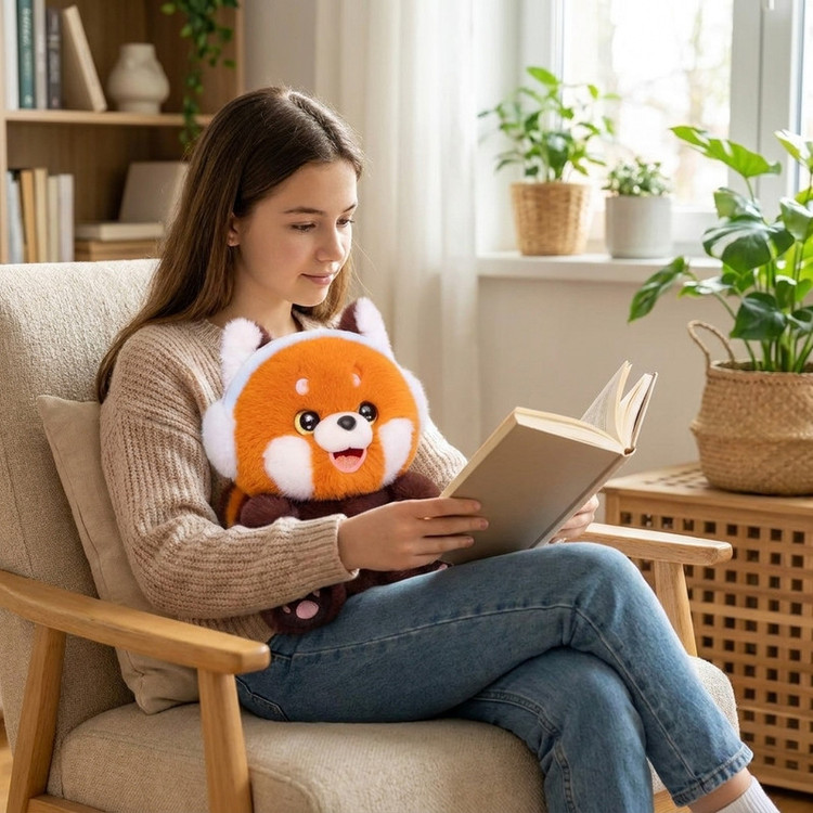 عروسک مدل راکون هدفونی کد JIM110 ارتفاع 28 سانتیمتر